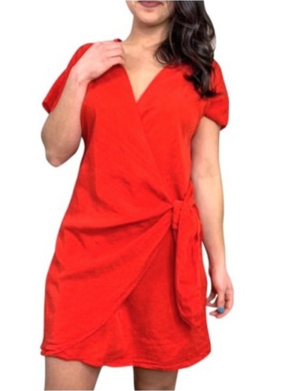 NWT Anthropologie Amadi Miena Red Wrap Dress Medium M